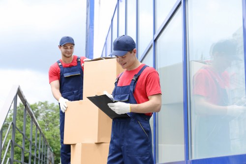 Man and van loading service in a city street