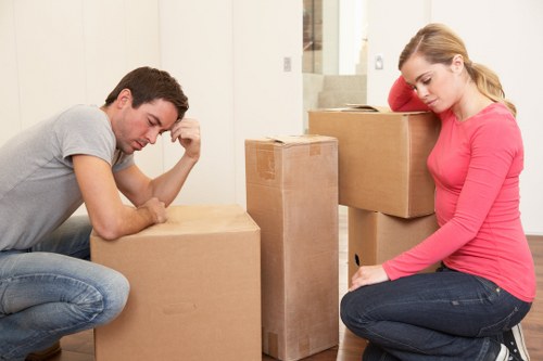 Office relocation process showing packing, loading, and setup support for Swiss Cottage customers